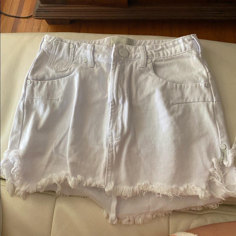 One teaspoon white Jean skirt